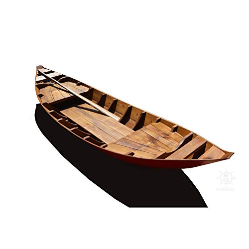 Old Modern Handicrafts South East Asia Sampan Boat Red Bottom