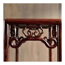 WOAITIANTIAN Vase Stand Rectangle Redwood Bonsai Display Base, Chinese Stye Openwork Carving Plant Stand
