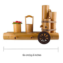 EliteBloom Water Fountain Garden Bird Bath Bamboo Fountain Water Feature Bamboo Fountain Pump Decor Garden Decoration Waterfall Outdoorese Garden Feature Sculptures (60Cm)