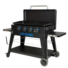 Pit Boss 4-Burner Propane Gas Non-Stick Ceramic Coated Rust-Resistant Portable Lift-Off and Stationary Griddle Grill with Hard Cover, 647-Sq. In. (35" L x 18" W) Cooking Space, 46,000 BTU, Black