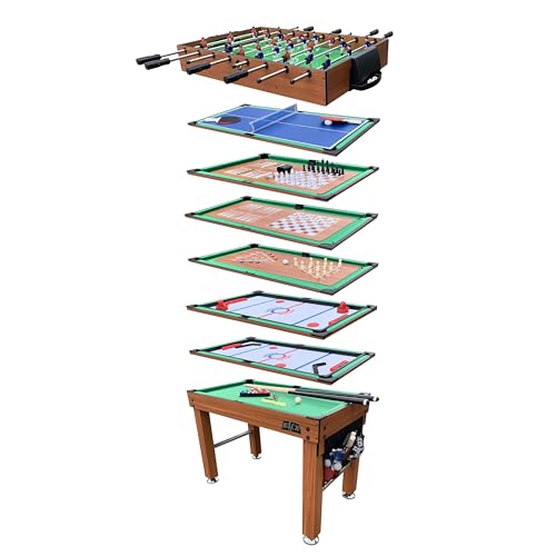 KICK Defender 48" 10-in-1 Multi-Game Table (Brown) by KICK