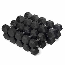 Titan Fitness 55-100 LB Pair Black Rubber Coated Hex Dumbbells
