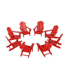 WO WESTIN OUTDOOR HDPE Outdoor Adirondack Folding Chairs Set of 8 Red