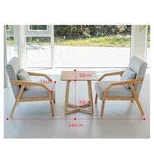 JOSOGO 3-Piece Outdoor Indoor Seating Set, Water-Resistant Solid Wood Frame with Fade-Proof Light Gray Cushions for Garden & Reading Nook(1)