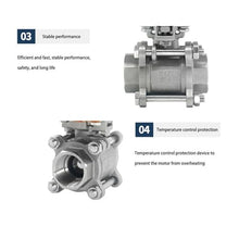 JJAMBTEQ 2-1/2" Pneumatic Ball Valve Stainless Steel Female Thread Double Acting Three Piece Pneumatic Cut-Off Ball valves