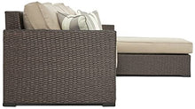 Serta Laguna Brown Wicker Outdoor Storage Sectional Sofa, Patio Furniture Set with Beige Cushions for Backyard or Deck