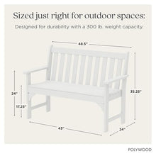 POLYWOOD GNB48WH Vineyard 48" Bench, White