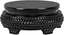 Vase Pedestal Stand Black Relief Sculpture Display, Flowerpot House Plant Accessories Decor Base Home Decoration(Small)