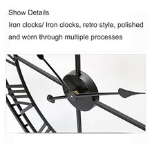 PPXCZZ 50cm Large Outdoor Wall Clock, Retro Silent Metal Garden Clock with Roman Numerals, Waterproof Indoor Outdoor Decor