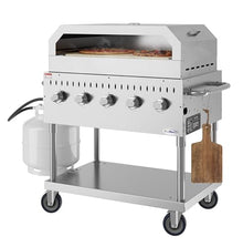 KoolMore 36 in. Commercial Outdoor Propane Grill With Pizza Oven, ETL Listed in Stainless-Steel (CGKIT3-36P)