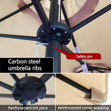 GYYDXXFC Outdoor Sunshade Umbrella, Patio Umbrella with Base, Windproof Three-Headed Umbrella, Outdoor Table Umbrella, for Patio Garden Backyard(Green,Large Base)