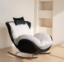 RFBXZPTADNU Capsule Rocking Chair, Adjustable Single Lazy Sofa for Living Room & Balcony(Coffee Fabric80*95 * 80cm)