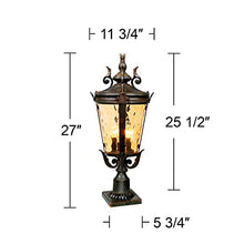 Casa Marseille 27" High Veranda Bronze Post Light with Pier Mount Adapter