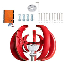 Vertical Windmill Generator for Farm Garden 100W 300W 500W, 12V 24V 48V Wind Turbine with Controller, Low Start Speed, 5 Blades, Off-Grid Power for Street Lights Cameras(12V,500W)
