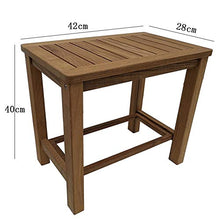 LSXIAO Shower Bench Stool, Spa Sauna Seat, Teak Frame Waterproof Non-Slip Deadweight 200kg for Bathroom, Living Room, Bedroom, Garden Leisure (Size : 42 * 22 * 40CM)
