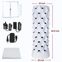 ZXMT Hydroponics Tower Growing System, DIY Hydroponics Farm Equipment Aeroponic for Indoor Herbs, Fruits and Vegetables with Hydrating Pump Timer Adapter