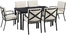 Crosley Furniture Kaplan 7-Piece Outdoor Dining Set Oiled Bronze with Oatmeal Cushions