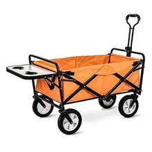 Trolleys, Folding Garden Trolley Cart Heavy Duty Wagon for Outdoor Camping Picnic Fishing Multifunction Shopping Cart with Table Board, Load:80Kg/Army Green