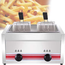 FANYING Commercial Electric Fryer 10l/20l Stainless Steel Fryer with Frying Basket, Adjustable Temperature and Time, Suitable for Onion Rings and Fried Chicken Snack Shops,Singlecylinder20l