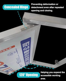 Blazea Tile Hidden Inspection Access Door, Magnetic Access Panel Push to Open, 12x24 16x16 16x22 24x24 24x36 in Aluminum Frame Wall Hatch Cover for Plumbing(34x48in)