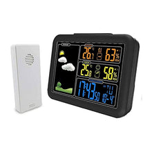 Wireless Weather Stations with Colorful LCD Screen, Digital Atomic Clock Weather Thermometer with Sensors, Accurate Temperature and Humidity Monitor Forecast Weather Station