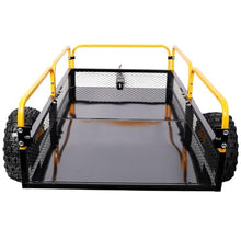1000 lb Tow-Behind Dump Cart, 15 Cu. Ft. Heavy-Duty Steel ATV UTV Trailer with Foot Release, Utility Dump Trailer for Lawn Mower, Tractor, Yard & Garden