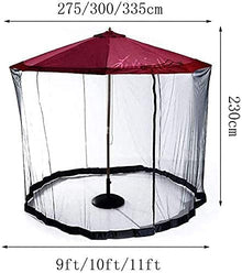Outdoor Garden Umbrella Your Parasol into a Gazebo Garden Mosquito Cover Net Patio Umbrella Screen with Zipper Doorols for Indoor and Outdoor, Camping (Color : Black, Size : 275 X (Black 335 X 230cm