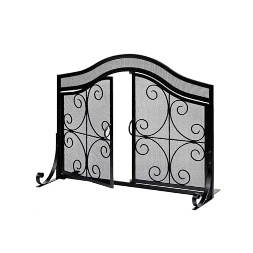 Fireplace Screen Garden and Home Fireplace Screen with Doors Outdoor Metal Fire Screen Solid Mesh Forged Fireplace Screen