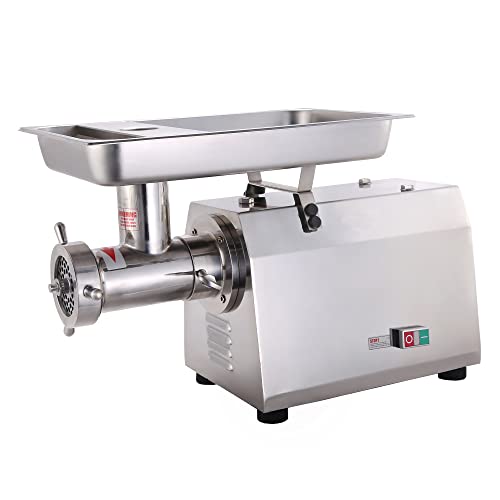 HAKKA BROTHERS Commercial Stainless Steel Electric Meat Grinder 1500W 710lb/h TC32 Stainless Steel