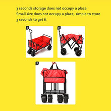 Foldable Garden cart 360 ° Wheels Capacity up to 120 kg Adjustable handrails Transport cart for Beach Garden Fishing Camping Outdoor (Upgraded Blue)