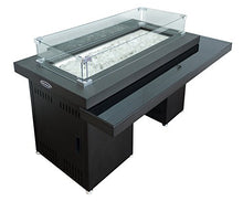 Hiland GSF-RFP 50,000 BTU Two Tier High Output Propane Fire Pit w/Table, Large, Black