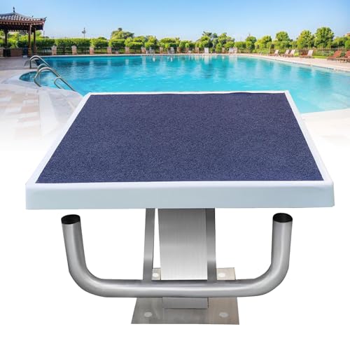 Diving Board Standard Pool Diving Platform, Swimming Competition Divies with Handle,15°Inclined,Swim Special, Heavy Duty Stainless Boards for Inground P 19.7inch B
