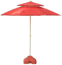 A1DFDFGOQSFG Parasols 9' Beach/Pool/Garden/Patio Umbrella Double Top, Water/UV-Resistant Market Outdoor Table Umbrella (Color : Blue, Size : 9 Ft/270cm) (Red 9 Ft/270cm)