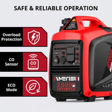 AMERISUN Portable Inverter Generator 2500W, Quiet Gas Power With CO Alarm