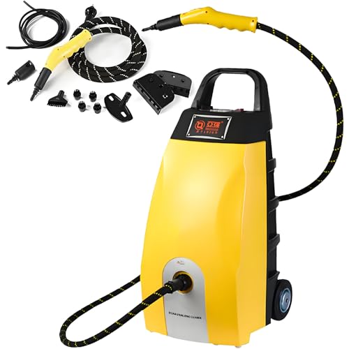 Professional High Temperature Steam Cleaner 110°C, 2in1 2500W High Pressure Sanitizing Washer with 3.5L Tank & 9 Accessories for Home Use yellow