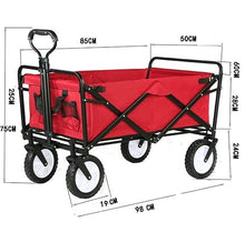 OTQEFTN Camping Trolley Beach Trolley Folding Garden Trolley Cart Heavy Duty Wagon Shopping Cart for Outdoor Camping Fishing Pull Truck with 4 Wheels Festival Trolley Folding Trolley