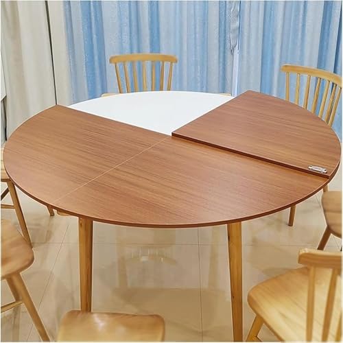 NehQrynvx Portable Round Poker Table Top Foldable, 1/4 Fold Solid Wood Board, Commercial Home Temporary Dining Table Extender, Multi-Scene for Gatherings/Gardens, Easy Storage(Yellow,Dia 75 inch)