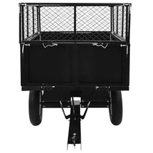 Heavy-Duty Tipping Trailer for Lawn Mower, 661 lbs Capacity Utility Garden Cart, Detachable Metal Steel Dump Trailer for Yard Waste, Soil and Building Materials Transport