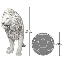 Design Toscano Regal Lion Sentinel of Grisham Manor Outdoor Entryway Garden Statue, Left, 37 Inch Tall, Cast Stone Resin, Antique Stone