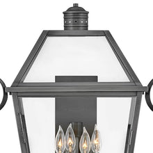 Hinkley Nouvelle Collection Four Light Outdoor Wall Lantern Blackened Brass/Black
