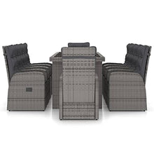 FUDUGEHMIOFWFJJ Balcony Furniture Outdoor Patio Furniture Set Patio Decor furniture11 Piece Patio Dining Set with Cushions Poly Rattan GraySuitable for Garden Patio, Living Room Bedroom