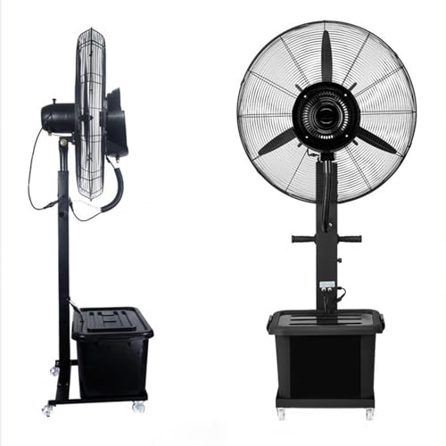 Black Fan｜28in/32in｜Fan｜Lifting Type｜Low Noise｜Portable Outdoor Misting Fan｜3-Speed Wind Speed Adjustment｜42l Large-Capacity Water Tank With Mobile Casters｜For Sports Facilities, Backyards(Color:A,Siz
