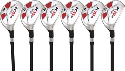Majek Senior Ladies Golf Clubs All Hybrid Set 55+ Years Womens Right Handed Lady Full True Hybrid Complete Set Black Crown & Red Accents