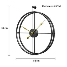 EHVYBDX Outdoor Garden Wall Clock 50 Cm Large Round Wrought Iron Garden Clock Giant Open Face RWaterproof Outdoor Clock Indoor Outdoor Decoration Mute Quartz Wall Clock Outside Clock