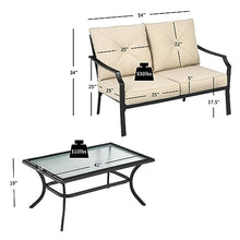 ZSLKDL 2 PCS Patio Loveseat with Coffee Table Outdoor Sofa Bench with Cushions