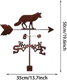 Weather Vanes Wild Fox Silhouette Weathervane Stainless Steel with Anti-Rust Coating Wind Direction Indicator Weathercock for Outdoor Animal Decor Craft