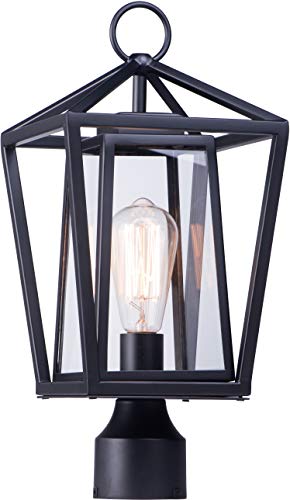 Maxim Lighting Artisan-Outdoor Post Mount Light | Black Finish | Clear Glass Shade | Transitional Outdoor Light Fixture | Ideal for Driveways & Garden Pathways | Dimmable | 3171CLBK