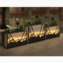 YUHUAWF Garden Bench Combined Planting Trough Partition Flower Box Planter Box with Bench