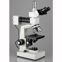 AmScope 40X-1000X Two Light Metallurgical Microscope with 1.3MP Digital Camera Blue
