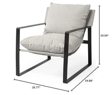 HomeRoots Ash Gray and Black Metal Sling Chair Black